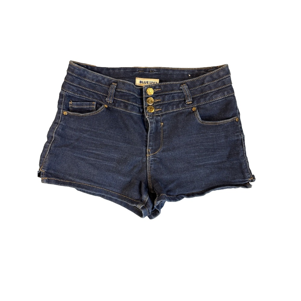 Blue Spice Denim Booty Shorts Women's 11 Dark Wsh 3 Button Rockabilly Baddie